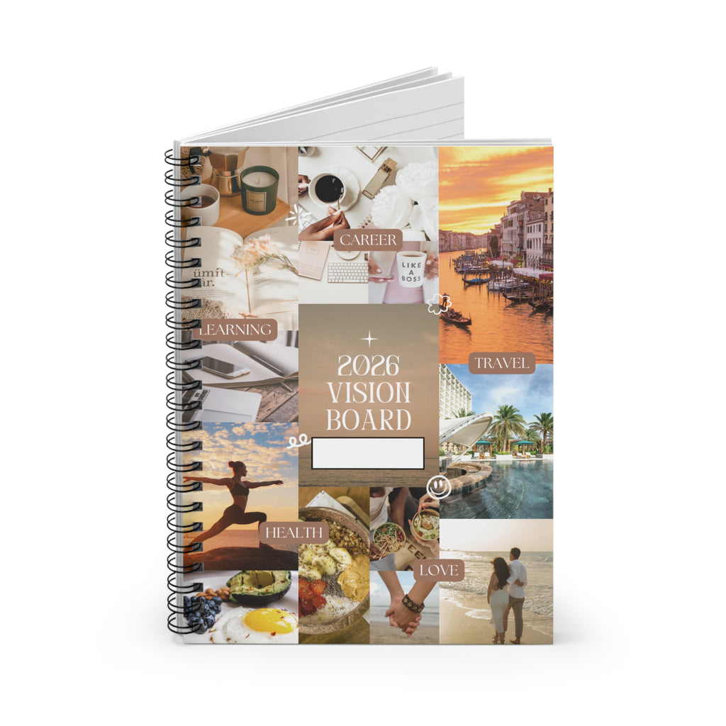2026 Vision Board Spiral Notebook – Ruled Goal Planner Journal