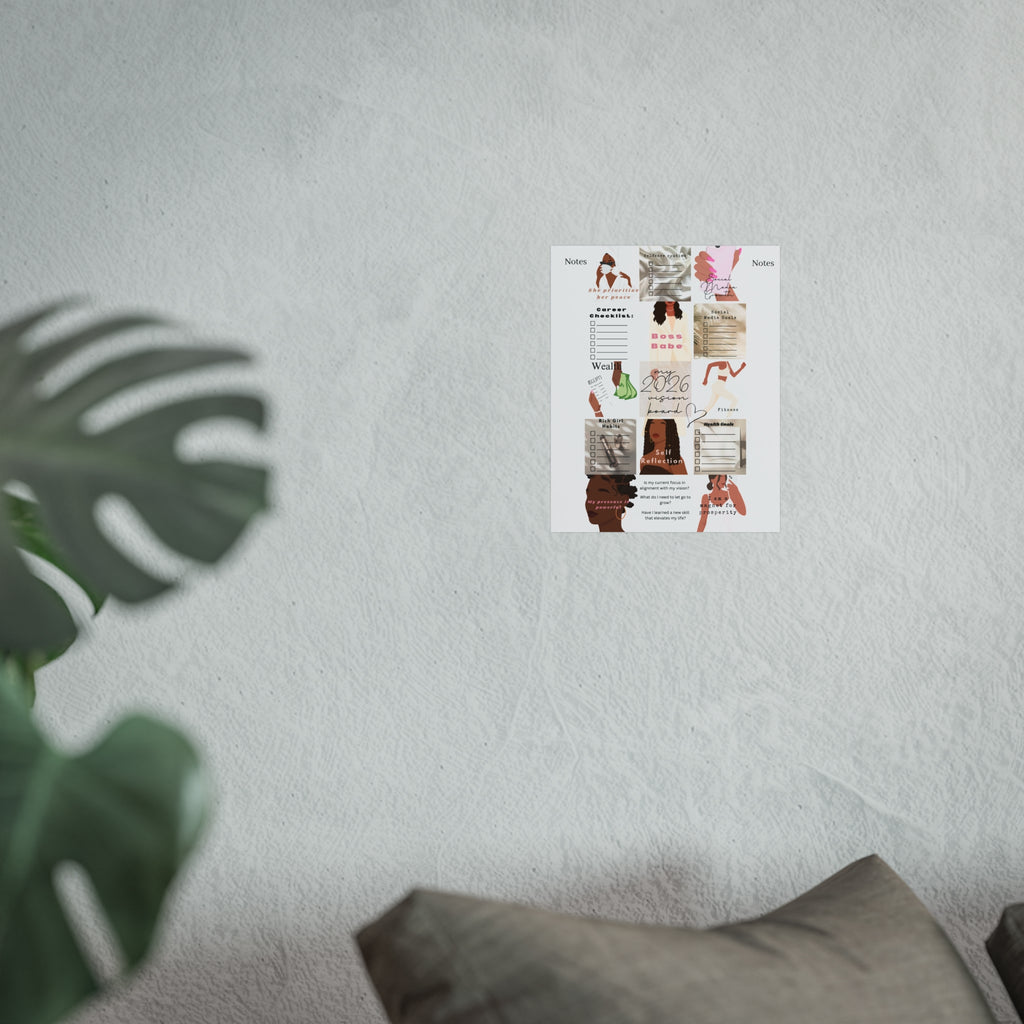 Self-Care Vision Poster — 2026 Goals & Reflection Fine Art Print