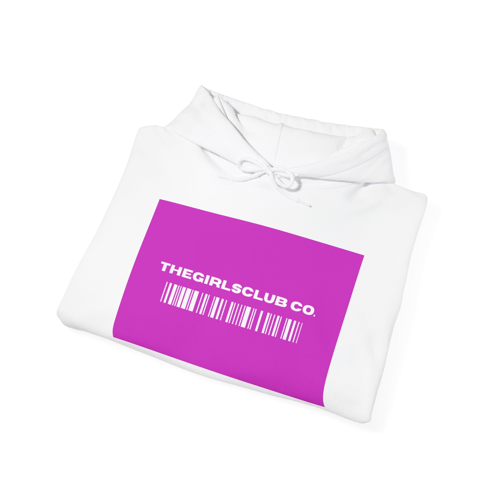 TheGirlsClubCo Pink Barcode Hoodie — Graphic Logo Pullover