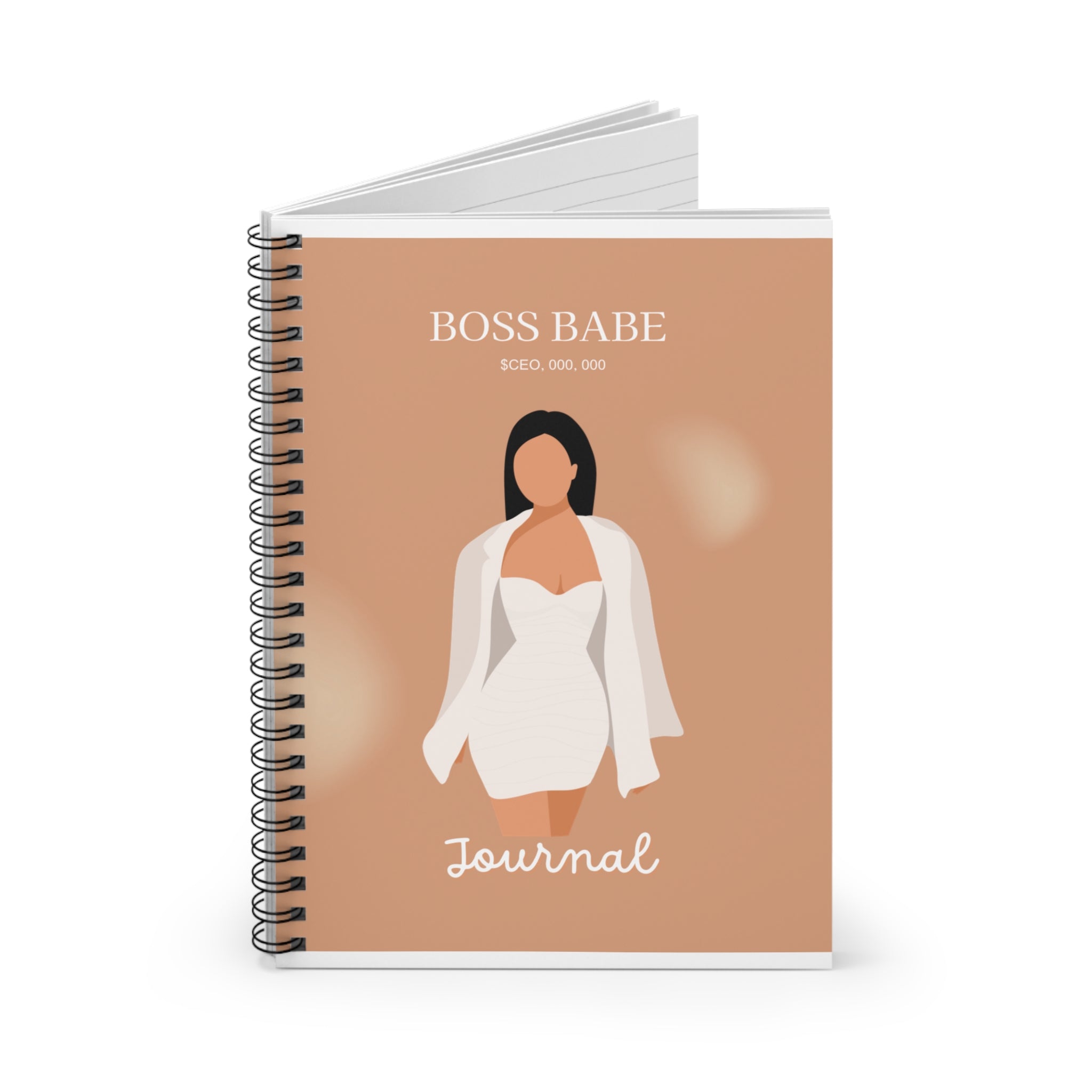 Boss Babe Journal Spiral Notebook — Feminine Empowerment Ruled Notebook