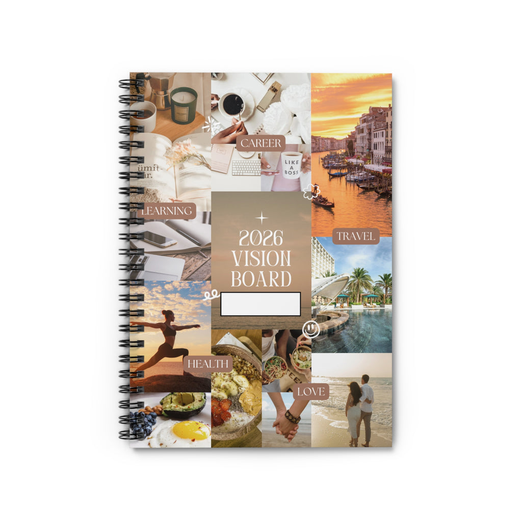2026 Vision Board Spiral Notebook – Ruled Goal Planner Journal