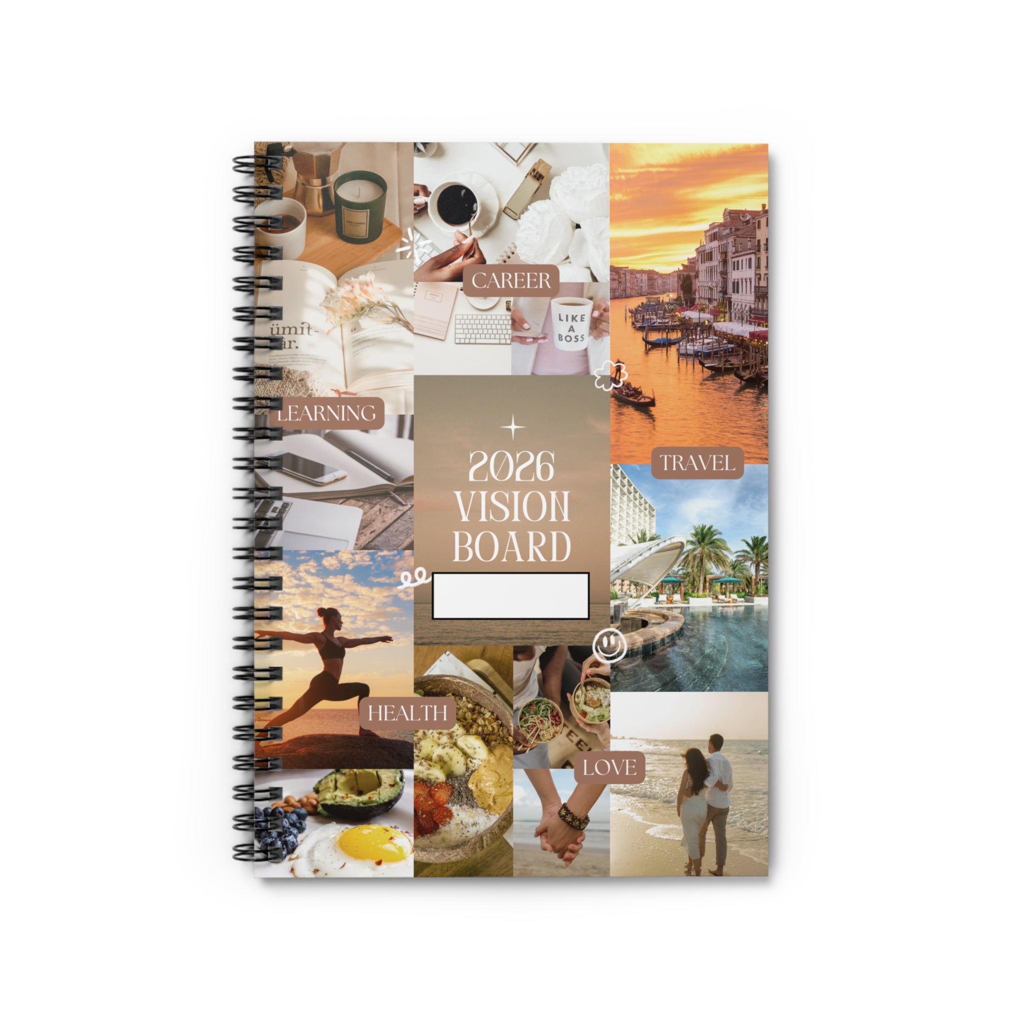 2026 Vision Board Spiral Notebook – Ruled Goal Planner Journal