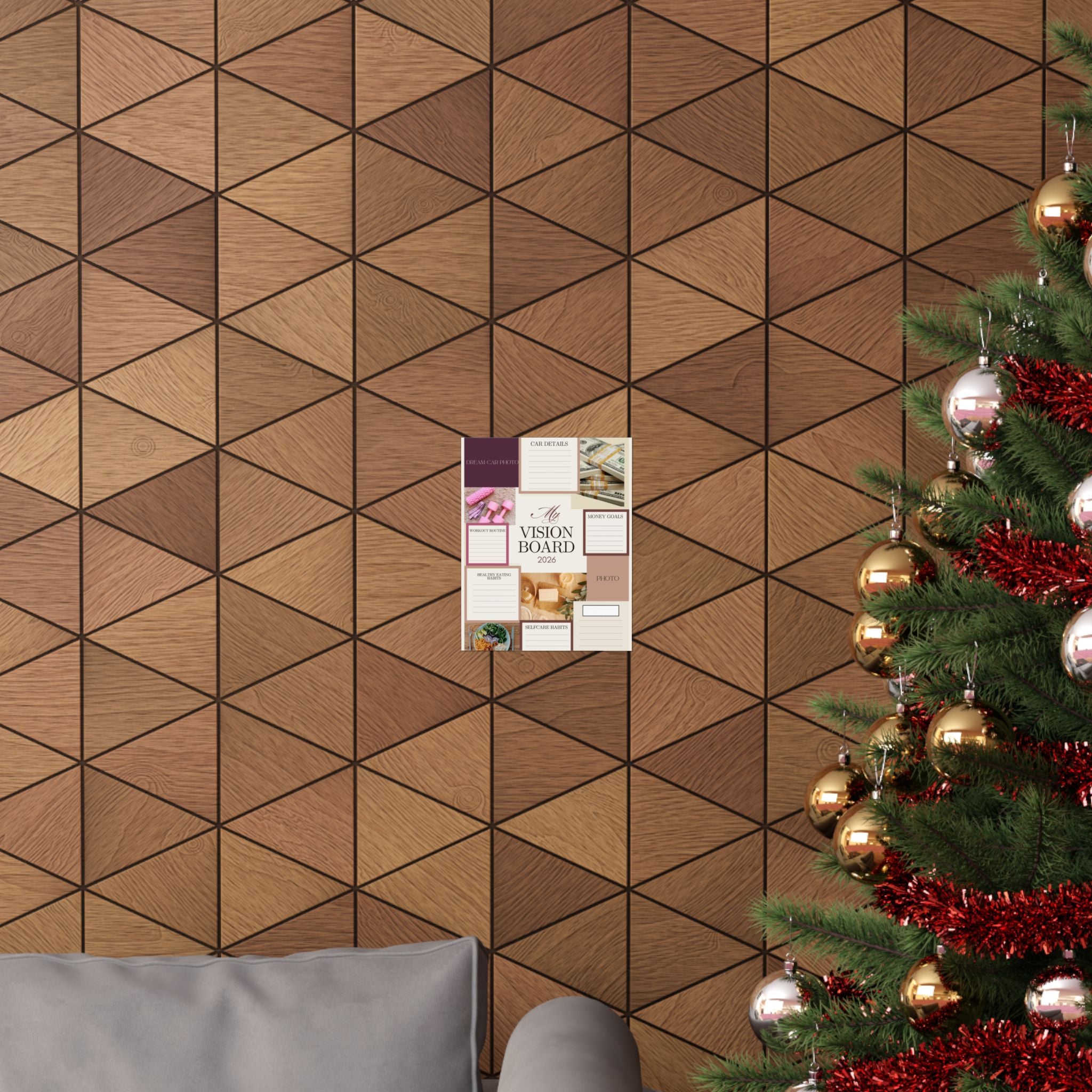 Vision Board Poster 2026 — Matte Vertical Goal Planner for Money, Self-Care & Fitness