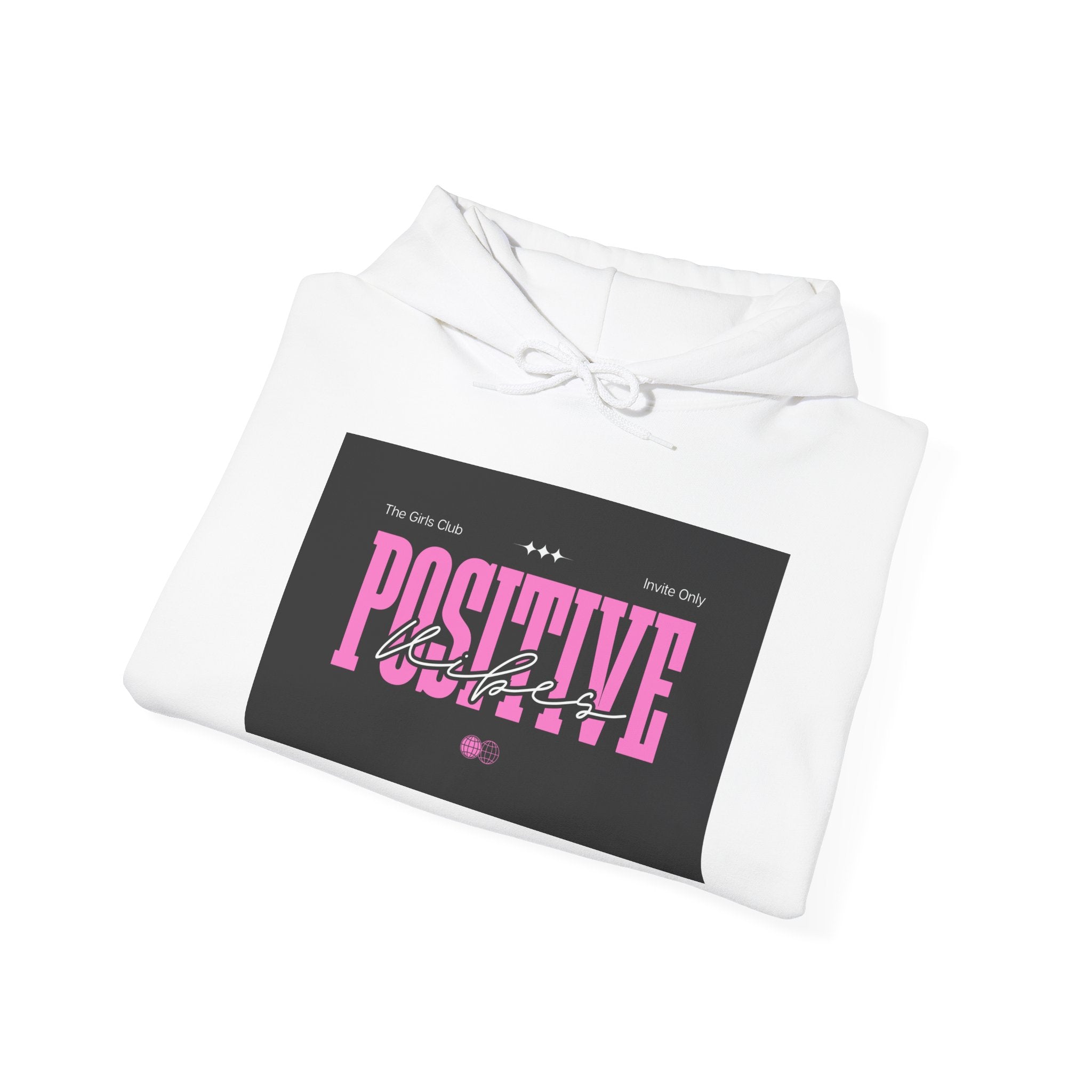 Positive Vibes Hoodie — Pink Typography 'Stay Positive' Graphic Hoodie
