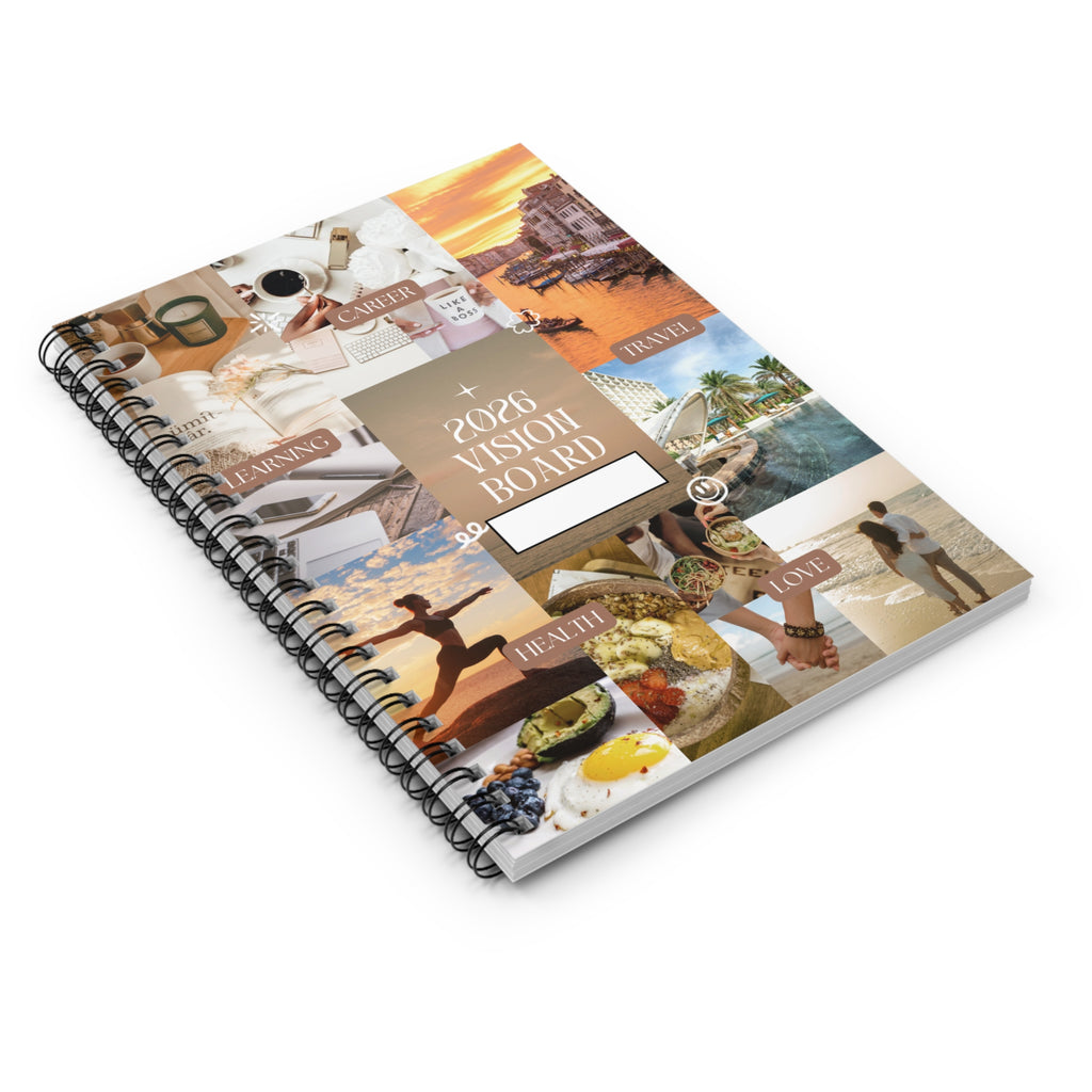 2026 Vision Board Spiral Notebook – Ruled Goal Planner Journal