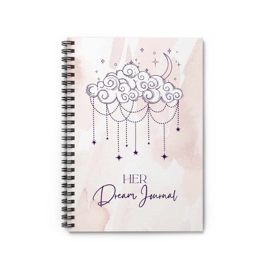 Her Dream Journal — Spiral Ruled Notebook with Cloud & Moon Design