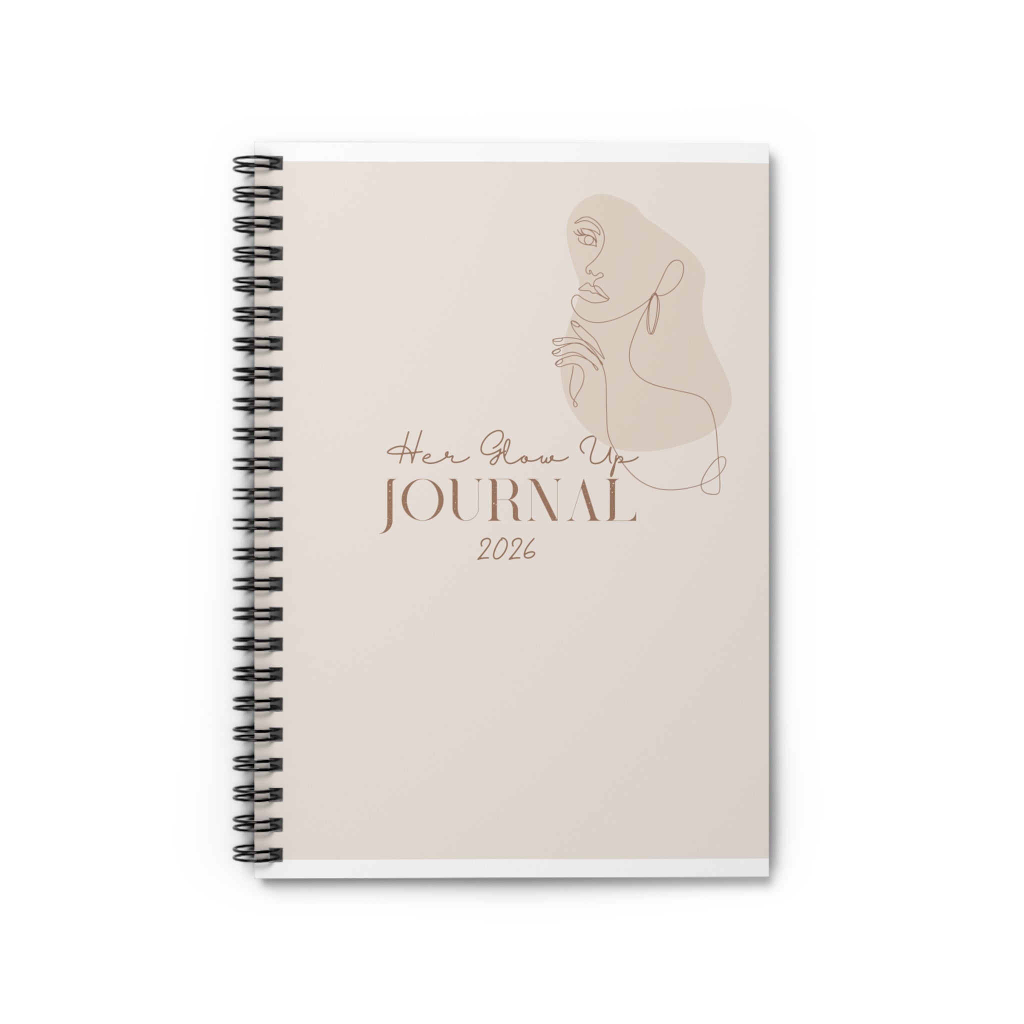 Her Glow Up Journal 2026 – Spiral Ruled Notebook for Women’s Reflection & Goal-Setting