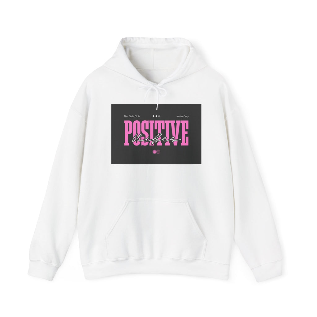 Positive Vibes Hoodie — Pink Typography 'Stay Positive' Graphic Hoodie