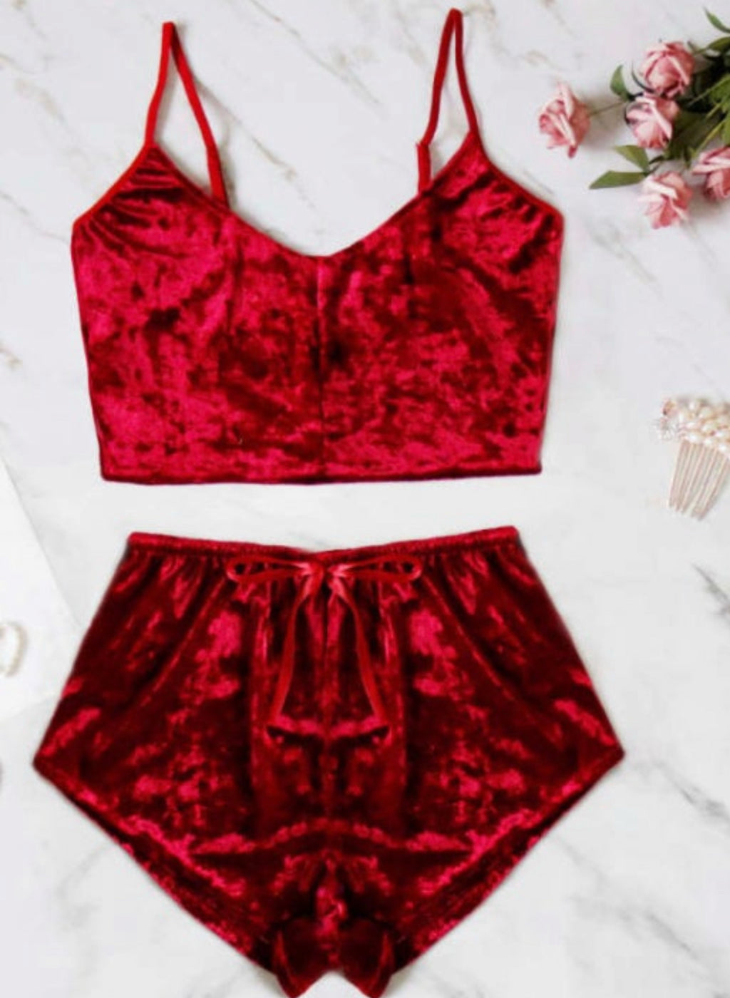 Lady Burgandy Short Set **gift box included**